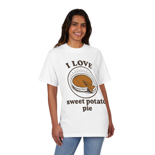 I Love Sweet Potato Pie T-Shirt, Vintage-Washed Cotton Tee