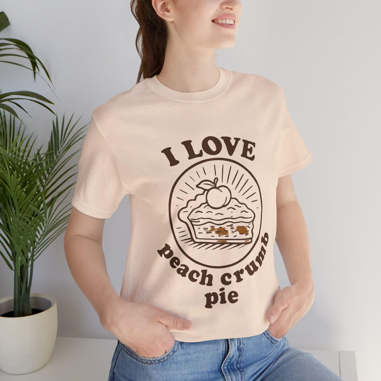 Peach Crumb Pie T-Shirt - Unisex Dessert Graphic Tee
